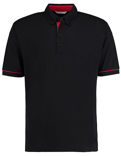 Classic Fit Button Down Collar Contrast Polo Shirt, Kustom Kit KK449 // K449
