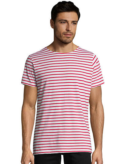 Men&acute;s Round Neck Striped T-Shirt Miles, SOL&acute;S 01398 // L01398