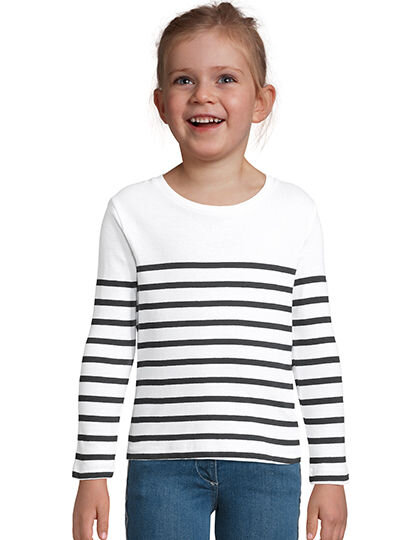 Kids&acute; Long Sleeve Striped T-Shirt Matelot, SOL&acute;S 03101 // L03101