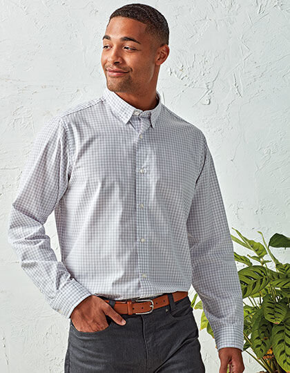 Men&acute;s Maxton Check Long Sleeve Shirt, Premier Workwear PR252 // PW252