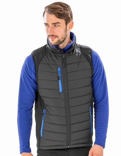 Recycled Black Compass Padded Softshell Gilet, Result Genuine Recycled R238X // RT238
