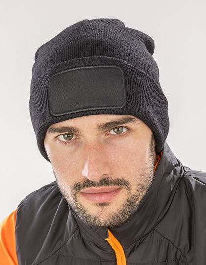 Recycled Double Knit Printers Beanie, Result Genuine Recycled RC927X // RT927