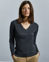 Ladies&acute; V-Neck Knitted Pullover, Russell Collection...