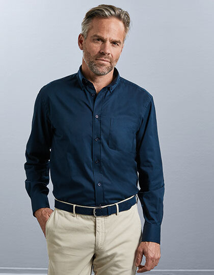 Men&acute;s Long Sleeve Classic Twill Shirt, Russell Collection R-916M-0 // Z916