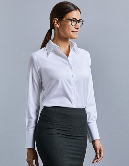 Ladies&acute; Long Sleeve Tailored Ultimate Non-Iron Shirt, Russell Collection R-956F-0 // Z956F