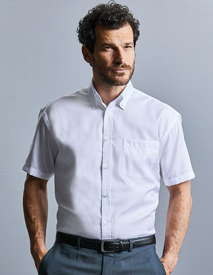 Men&acute;s Short Sleeve Classic Ultimate Non-Iron Shirt, Russell Collection R-957M-0 // Z957