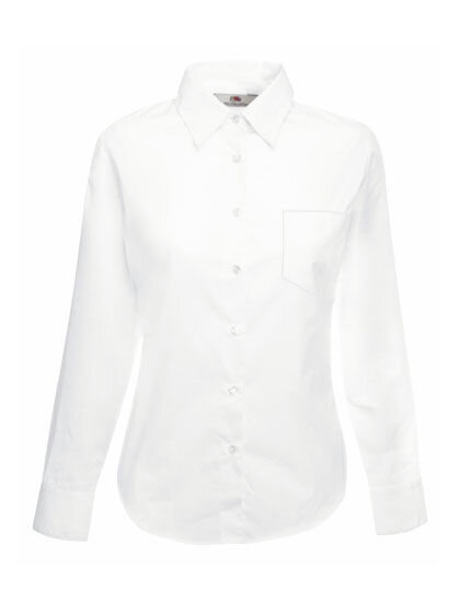 Ladies&acute; Long Sleeve Poplin Shirt, Fruit of the Loom 65-012-0 // F702