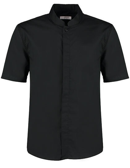 Men&acute;s Tailored Fit Bar Shirt Mandarin Collar Short Sleeve, Bargear KK122 // K122