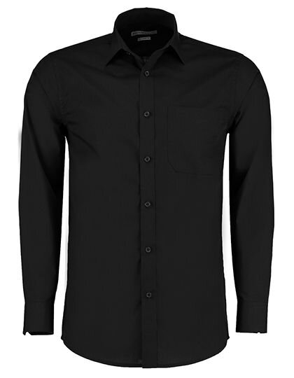 Men&acute;s Tailored Fit Poplin Shirt Long Sleeve, Kustom Kit KK142 // K142