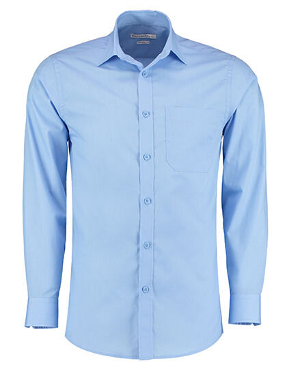 Men&acute;s Tailored Fit Poplin Shirt Long Sleeve, Kustom Kit KK142 // K142