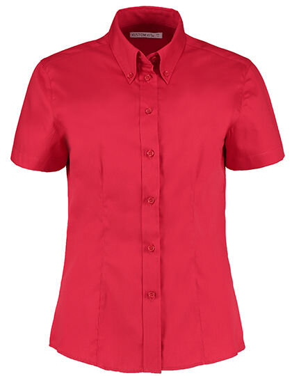 Women&acute;s Tailored Fit Corporate Oxford Shirt Short Sleeve, Kustom Kit KK701 // K701
