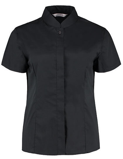 Women&acute;s Tailored Fit Bar Shirt Mandarin Collar Short Sleeve, Bargear KK736 // K736