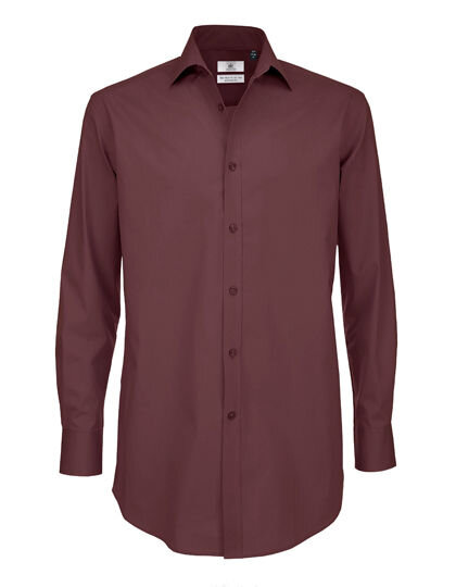 Men&acute;s Poplin Shirt Black Tie Long Sleeve, B&amp;C SMP21 // BCSMP21