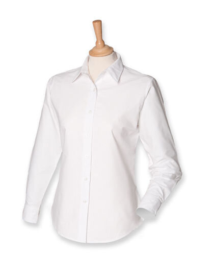 Ladies&acute; Classic Long Sleeved Oxford Shirt, Henbury H511 // W511
