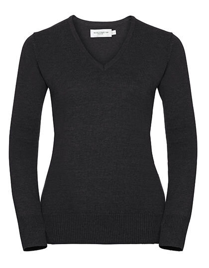 Ladies&acute; V-Neck Knitted Pullover, Russell Collection R-710F-0 // Z710F