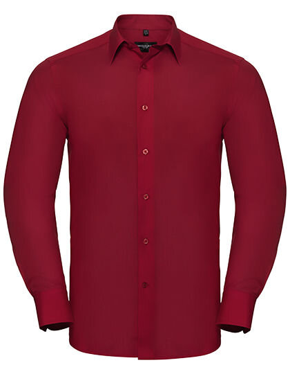 Men&acute;s Long Sleeve Tailored Polycotton Poplin Shirt, Russell Collection R-924M-0 // Z924