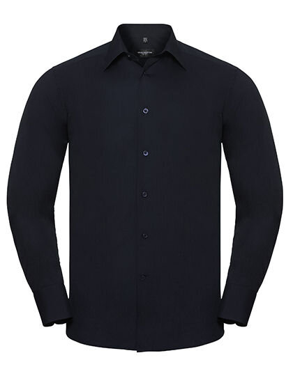 Men&acute;s Long Sleeve Tailored Polycotton Poplin Shirt, Russell Collection R-924M-0 // Z924