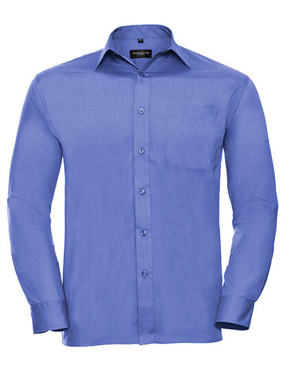 Men&acute;s Long Sleeve Classic Polycotton Poplin Shirt, Russell Collection R-934M-0 // Z934
