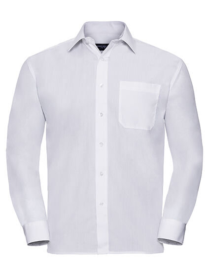 Men&acute;s Long Sleeve Classic Polycotton Poplin Shirt, Russell Collection R-934M-0 // Z934