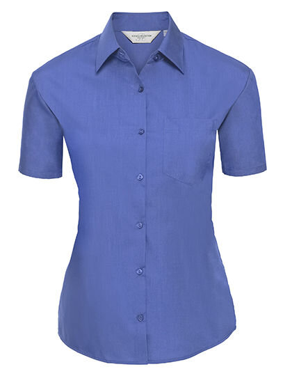 Ladies&acute; Short Sleeve Classic Polycotton Poplin Shirt, Russell Collection R-935F-0 // Z935F